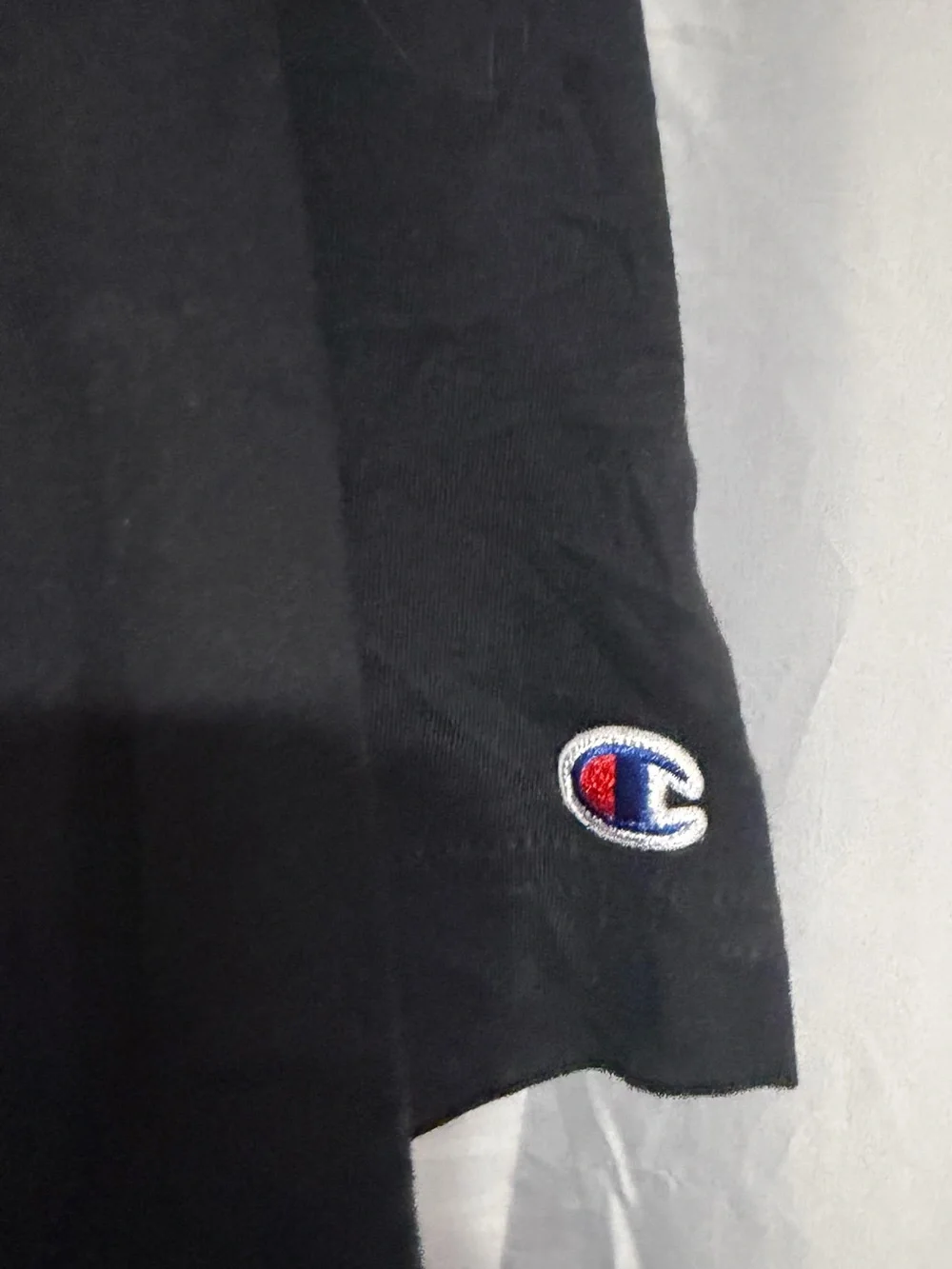Champion Black T-Shirt with White Script Logo - Picture 3 of 4